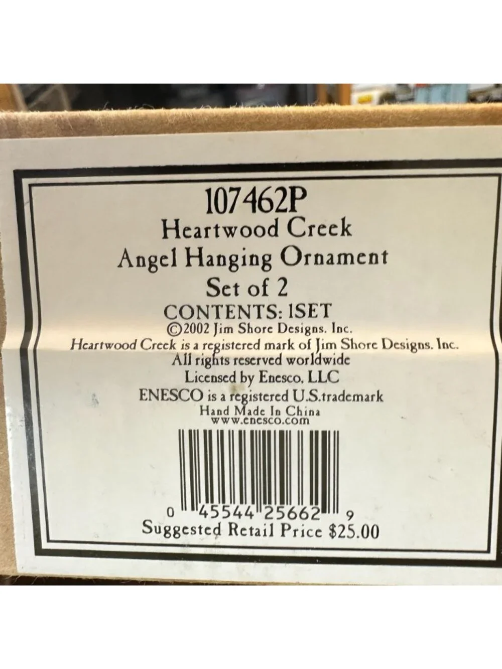Jim Shore Heartwood Creek Angel Hanging Ornament 2002 Hand-Painted
